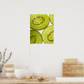 Poster Quatre morceaux de kiwi tranché (Cuisine)