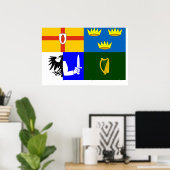 Poster Quatre provinces, drapeau irlandais (Bureau à domicile)
