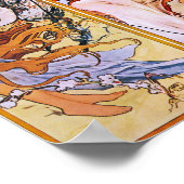 Poster Quatre saisons Alfons Mucha (Coin)