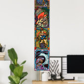 Poster Quatre saisons - composite vertical (Bureau à domicile)