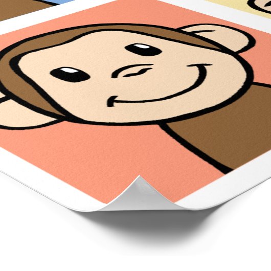 Poster Quatre singes (Coin)