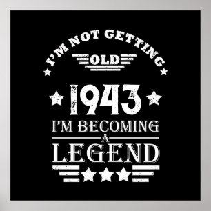 Poster Quatre-vingts ans vintages personnalisés 80e anniv