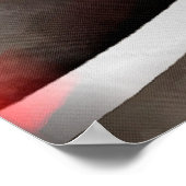 Poster Quatre-vingts Courbes rouge blanc et gris (Coin)