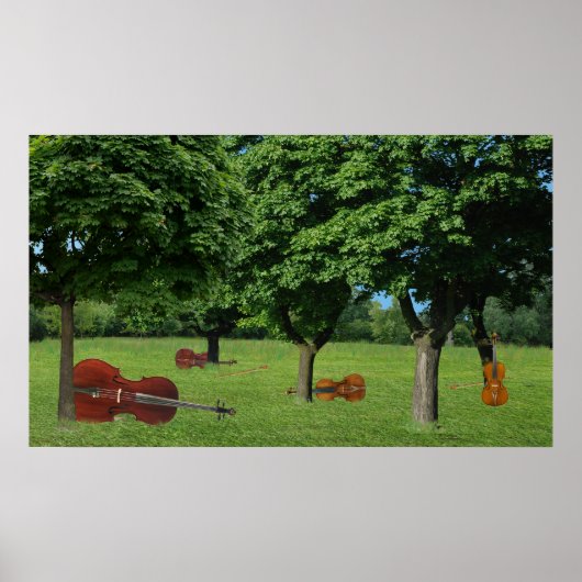 Poster Quatuor à cordes en bois (Devant)