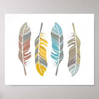 Poster Quatuor en plumes Art Décor Mur