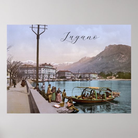Poster Quay de Lugano, Suisse (Devant)