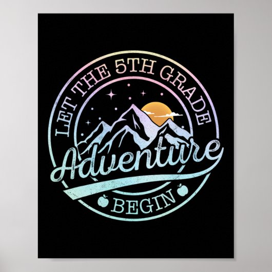Poster Que l'aventure de 5e commence Rétro Premier Jour (Devant)