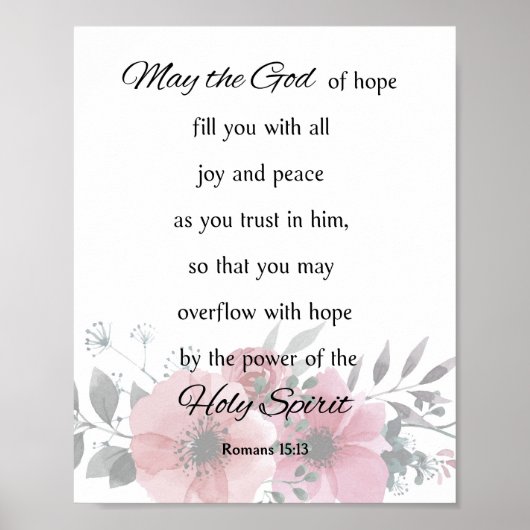 Poster Que le Dieu de l'espérance vous remplisse (Devant)