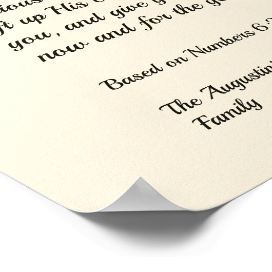 Poster QUE LE SEIGNEUR VOUS BÉNISSE Noël (Coin)