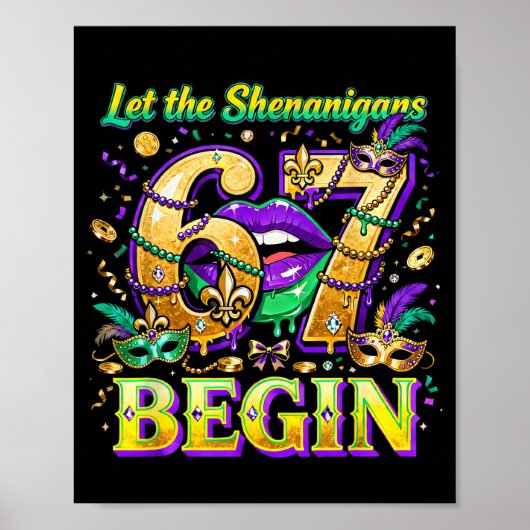 Poster Que les Shenanigans 67 commencent Citation Mardi G (Devant)