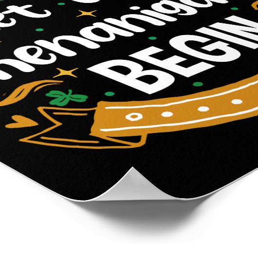 Poster Que les Shenanigans commencent la Saint Patrick (Coin)
