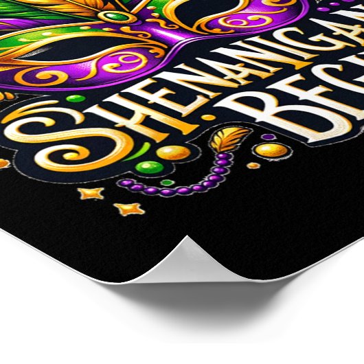 Poster Que Les Shenanigans Commencent Mardi Gras 8 (Coin)