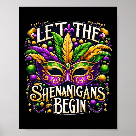 Poster Que Les Shenanigans Commencent Mardi Gras 8 (Devant)