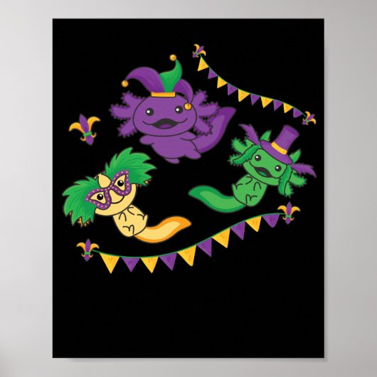 Poster Que Les Shenanigans Commencent Mardi Gras Axolotl (Devant)