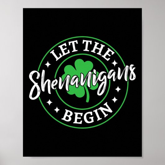 Poster Que les Shenanigans commencent St Patricks Day Vin (Devant)