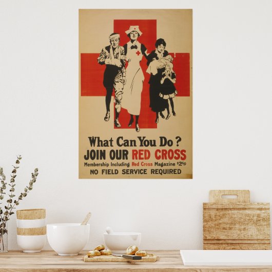 Poster Que Pouvez-Vous Faire ? Rejoignez Notre Croix Roug (Cuisine)