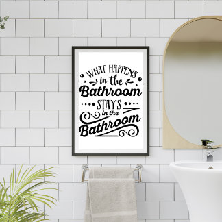 Poster Que se passe-t-il dans la salle de bain drôle pann