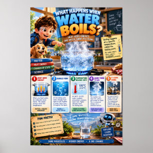 Poster Que se passe-t-il lorsque l'eau bout