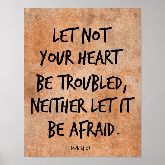 Poster Que votre coeur ne soit pas troublé verset bibliqu (Devant)