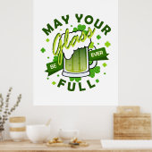 Poster Que Votre Verre Soit Toujours Pleine Bière Verte S (Cuisine)