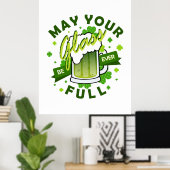 Poster Que Votre Verre Soit Toujours Pleine Bière Verte S (Bureau à domicile)