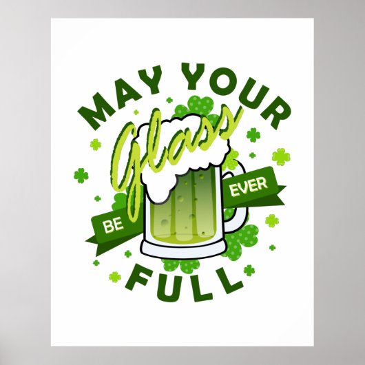 Poster Que Votre Verre Soit Toujours Pleine Bière Verte S (Devant)