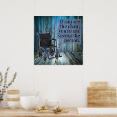 Poster Que voyez-vous ? Fauteuil roulant (Cuisine)