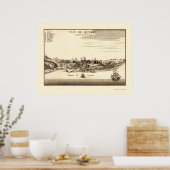 Poster Québec, Canada Carte panoramique - 1755 (Cuisine)