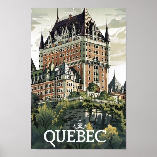 Poster Québec Canada Lieu de voyage Vintage célèbre (Devant)