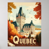 Poster Québec, Canada Vintage voyage (Devant)