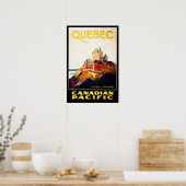 Poster QUÉBEC Château Frontenac Resorts Hôtel Vacances (Cuisine)
