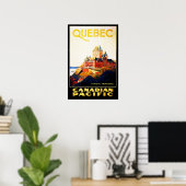 Poster QUÉBEC Château Frontenac Resorts Hôtel Vacances (Bureau à domicile)