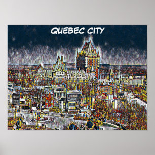POSTER QUÉBEC CITY COMIC POP ART