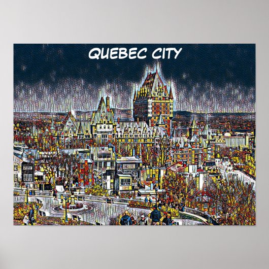 POSTER QUÉBEC CITY COMIC POP ART (Devant)