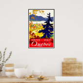 Poster Québec, paysage, Canada, nature, voyage vintage (Cuisine)