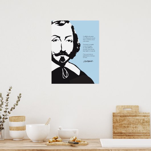 Poster Québec Samuel de Champlain 1608 Nouvelle-France (Cuisine)