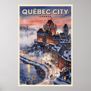 Poster Québec Ville Canada Voyage Rétro