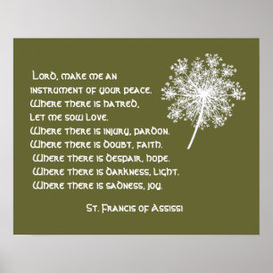 Poster Queen Anne's Lace St. Francis Assissi Prayer