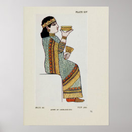 Poster Queen Assur-Bani-Pal Ancient Assyrian Costume 