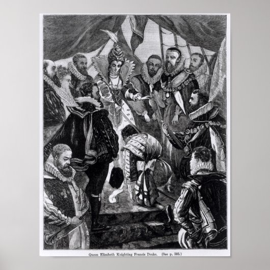 Poster Queen Elizabeth I Knighting Francis Drake (Devant)