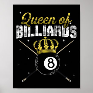 Poster Queen Of Billiards Snooker Pool Billard Joueur Qu