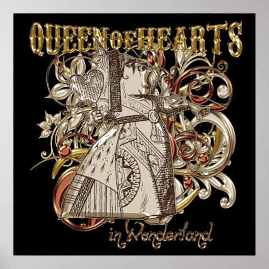 Poster Queen of Hearts Carnivale Style (version or) (Devant)