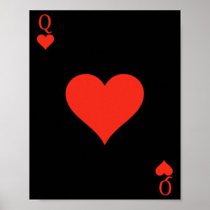 Poster Queen of Hearts Costume Deck of Cards Carte de jeu
