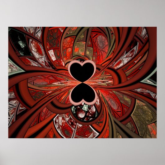 Poster Queen Of Hearts Fractal (Devant)