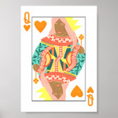 Poster Queen of Hearts Modern Playing Card Art (Devant)