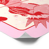 Poster Queen of Hearts Red and Pink Preppy Art (Coin)