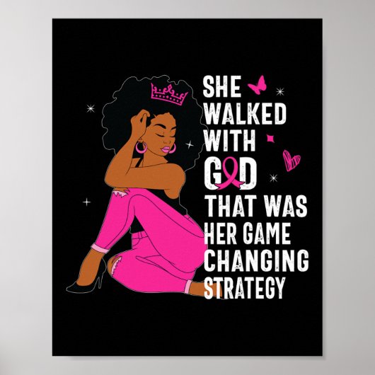 Poster Queen Rose Ruban Le mois de sensibilisation au can (Devant)