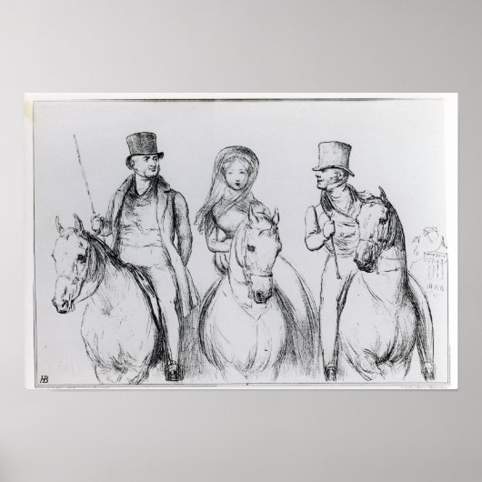 Poster Queen Victoria, Lord Melbourne et Lord Russell (Devant)