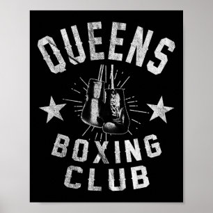 Poster Queens Boxing Club - Boxer Vintage en détresse