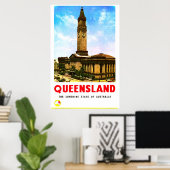 Poster Queensland Sunshine State Brisbane (Bureau à domicile)